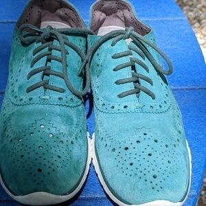 𝅺COLE Haan ZeroGrand Wingtip Green Suede Oxford 6.5 B